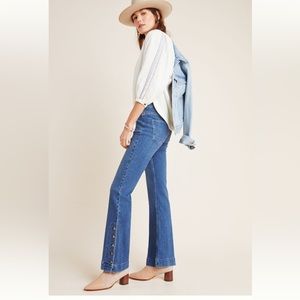 Pilcro Button-Hem High-Rise Bootcut Jeans, size 30, Never Worn